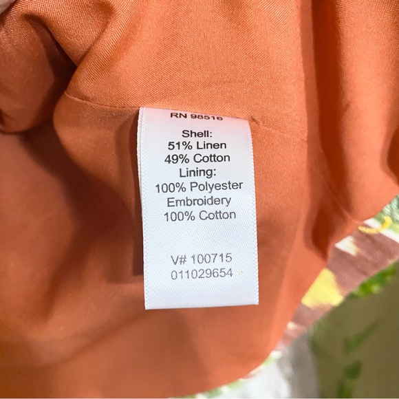 ColdWater Creek 3/4 sleeve jacket embroidered green orange paisley floral Sz XL - Picture 9 of 9